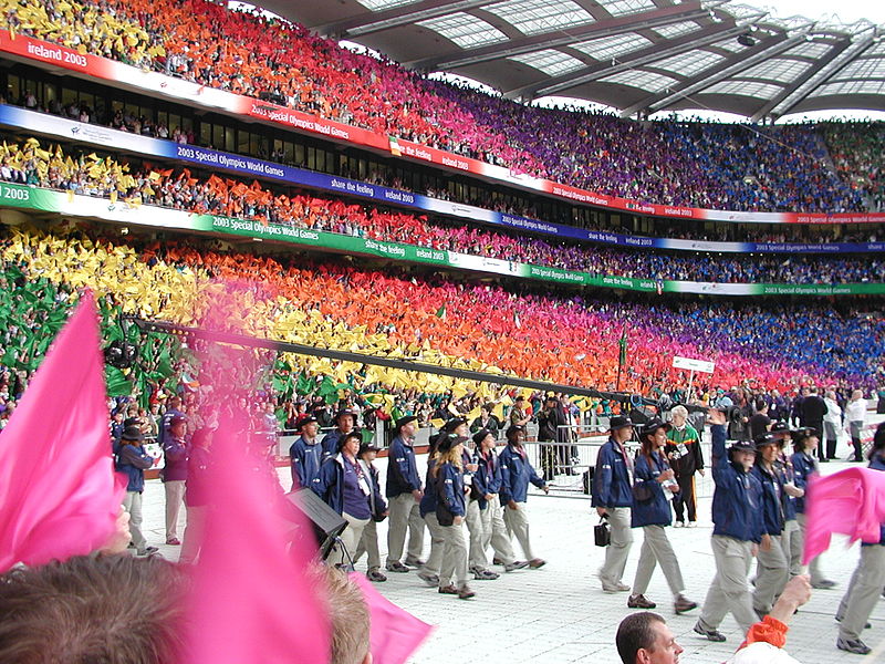 The crowd at the 2003 Special Olympics World Summer Games Opening Ceremonies in Croke Park, Dublin, Ireland. Photo Credit