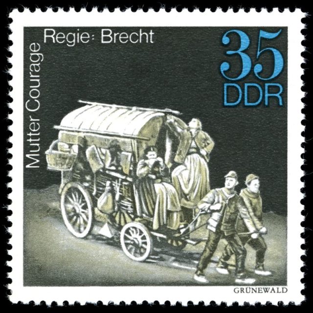 Stamp commemorating the Berliner Ensemble production of “Mother Courage and Her Children”.
