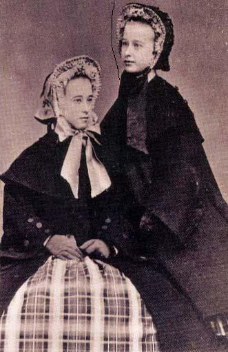 Kate Horony (left) and younger sister Wilhelmina circa 1865, at the time they were orphaned. Kate is about 15 years old.