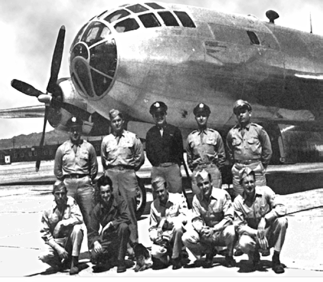 The Bockscar and its crew, who dropped the “Fat Man” atomic bomb on Nagasaki.