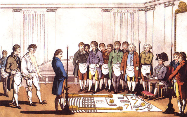 Masonic initiation, Paris, 1745.
