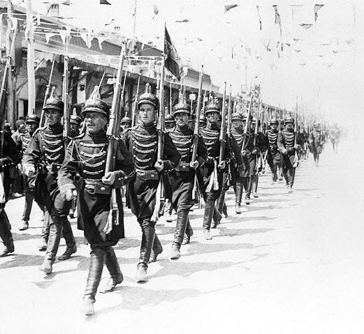 Military parade in Tehran on the occasion of the coronation of Reza Shah, 1926