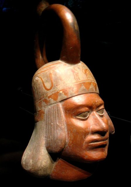 Moche portrait vessel, Musée du quai Branly in Paris Photo Credit