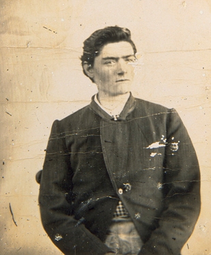 Police mugshot of Ned Kelly, aged 15.