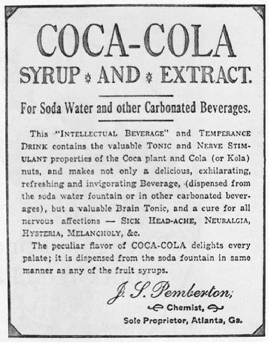 An early Coca Cola advertisement.