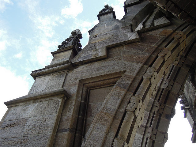 The monument is 220 feet high, 54 square feet at its base, with the tower 36 square feet. Photo Credit