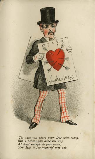 A Vinegar Valentine card dated to the 1870s.