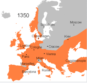 Spread of the Black Death in Europe (1346–1353)