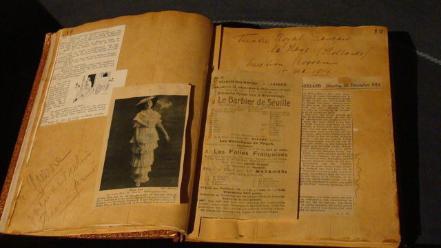Scrapbook of Mata Hari in the Frisian Museum in Leeuwarden, the Netherlands.