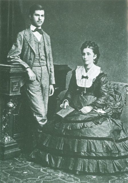 Freud (aged 16) and his beloved mother, Amalia, in 1872