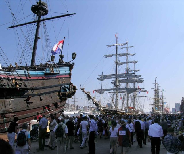 Crowds admiring ships at the Sail Amsterdam in 2005  photo credit