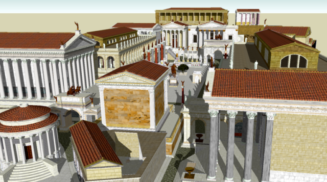 Rendering of the Roman Forum as it may have appeared during the Late Empire Photo Credit