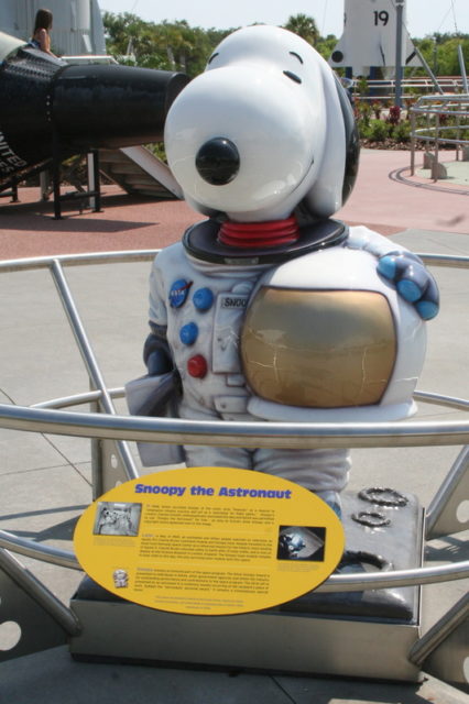 Snoopy statue at the Kennedy Space Center rocket garden Photo Credit