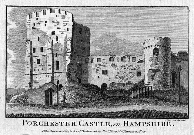 Back in the day: View of Portchester Castle from “Picturesque Views of the Antiquities of England & Wales” (1786)