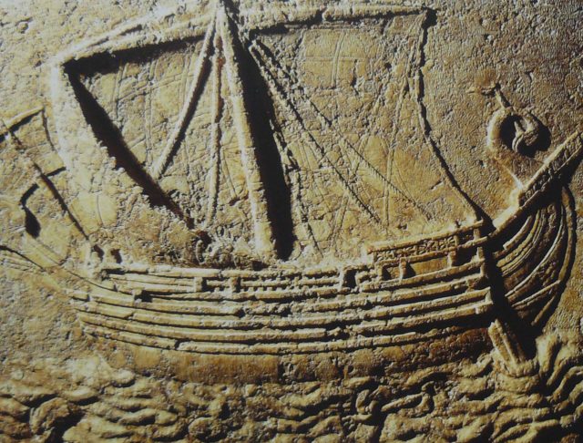 A carving of a Phoenician ship / Photo source