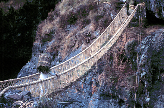 Trimmed mat rolls form the bridge deck. Photo Credit