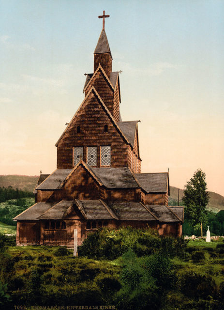 Heddal stave church, sometime between 1890 and 1900.Photo Credit