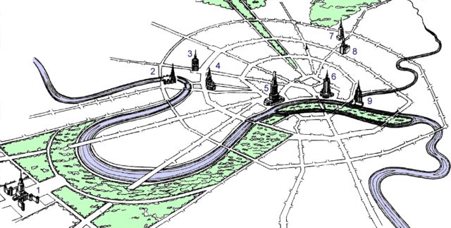 The 1947 plan for the Stalinist skyscrapers