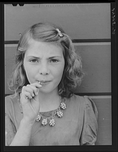 Migrant girl. Tulare migrant camp. Visalia, California