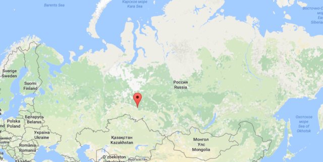 Location of Tara town in Russia
