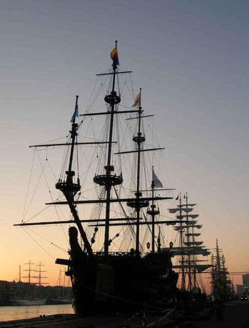 Early morning overview of tall ships  photo credit