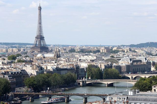 Seine and Eiffel Tower from Tour Saint Jacques Photo Credit