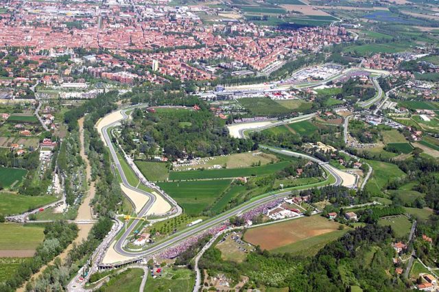 Aerial view of the Imola circuit