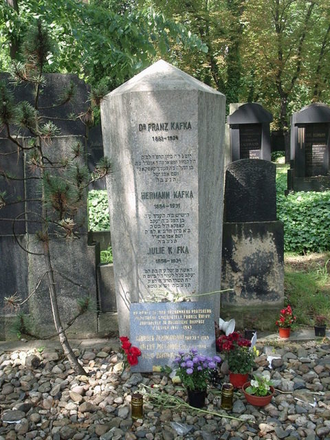 Franz Kafka’s grave in Prague-Žižkov, designed by Leopold Ehrmann Photo Credit