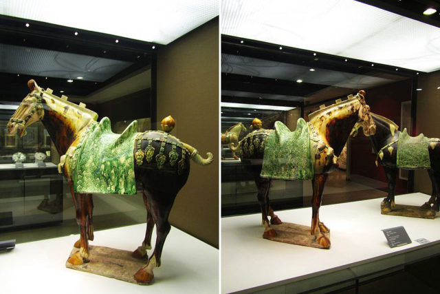 A horse figure, one of the most popular sancai figures  Photo Credit1 Photo Credit2