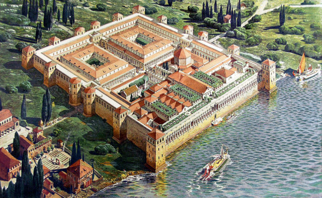 Reconstruction of Diocletian’s Palace in its original appearance upon completion in AD 305 (viewed from the southwest)