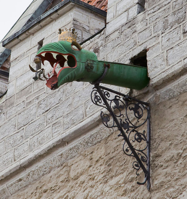 Dragon-headed gargoyle of the Tallinn Town Hall, Estonia Photo Credit