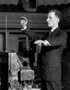 Leon Theremin is demonstrating Termenvox, c. December 1927