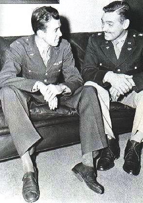 Lt. Col. James T. Stewart & Major Clark Gable – RAF Polebrook, 1943.