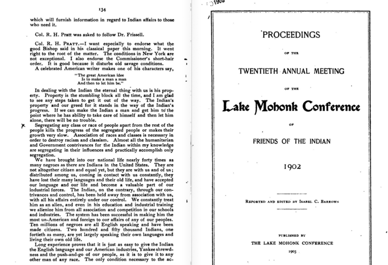 An early use of the word “racism” by Pratt in 1902: “Association of races and classes is necessary to destroy racism and classism.”