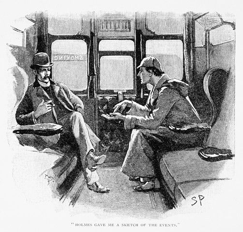 Holmes and Watson in a Sidney Paget illustration for Silver Blaze