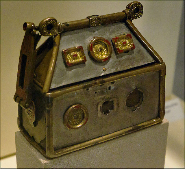 The reliquary is in the form of a small house-shaped casket. Photo Credit