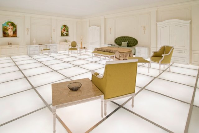 2001: A Space Odyssey Bedroom Replica. ‘Barmecide Feast’ by Simon Birch and KplusK Associates, Photo Credit: The 14th Factory
