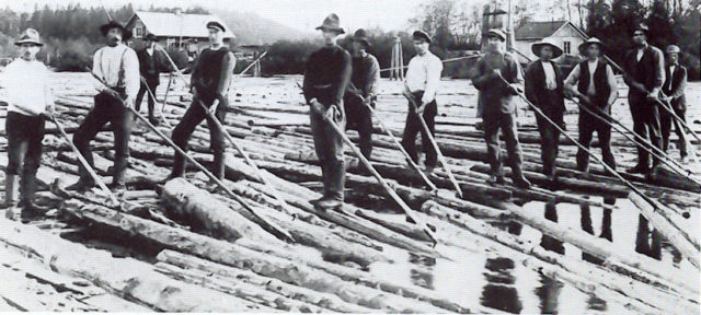 Log drivers at Klarälven in Sweden.