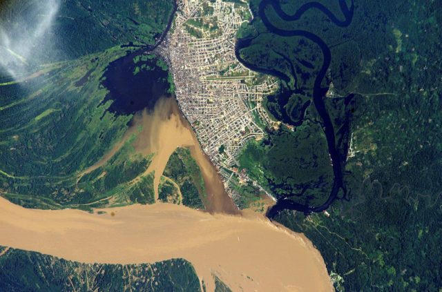 Satellite view of Iquitos, one of the world’s most remote cities today