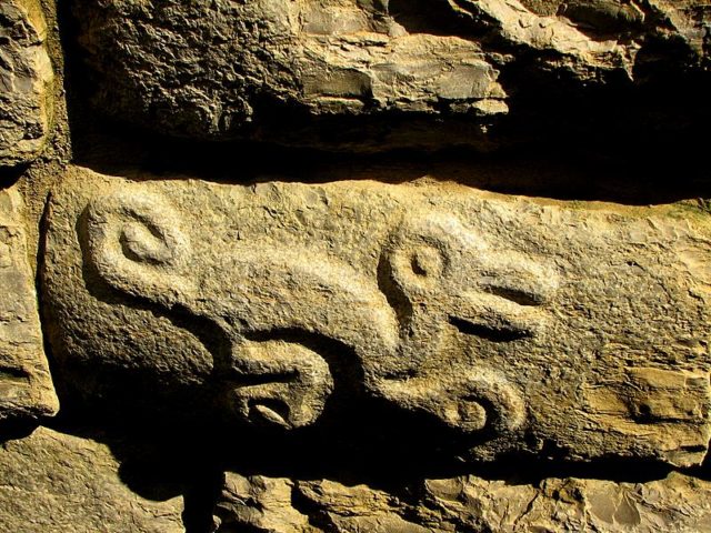 Ornaments on a stone in the fortress  Photo credit