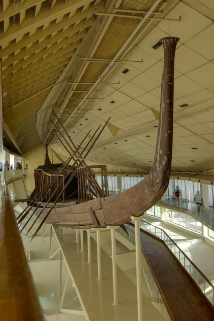 The reconstructed solar boat of Khufu, photo credit