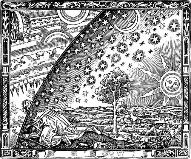 The famous “Flat Earth” Flammarion engraving originates with Flammarion’s 1888
