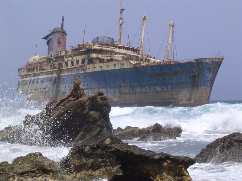 Shipwreck of the SS American Star on the shore of Fuerteventura. Credit: Wollex
