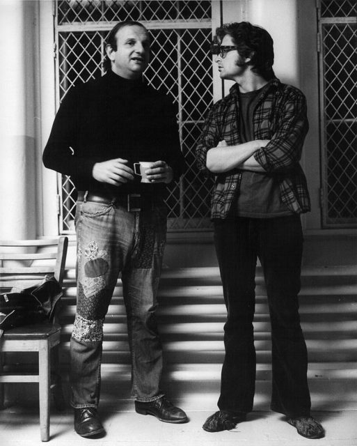 Bo Goldman (left) and Michael Douglas on the set of Milos Forman’s One Flew Over the Cuckoo’s Nest.