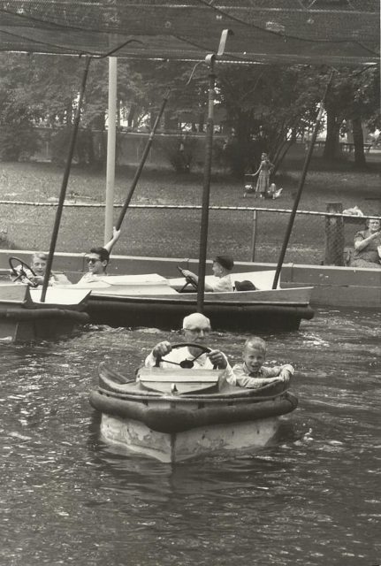 Detroit Judge Ira W. Jayne piloting a Scootaboat on Boblo Island in 1958  Photo Credit