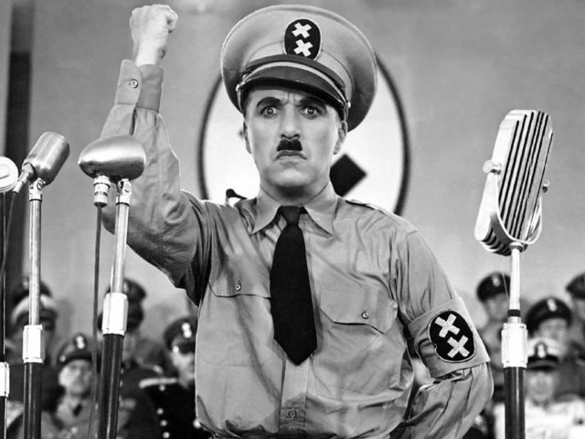 Charlie Chaplin in the film The Great Dictator (1940)