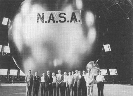 Photo of Echo 1, sitting fully inflated at a Navy hangar in Weeksville, North Carolina
