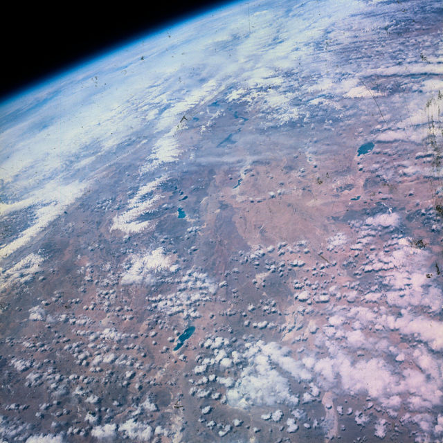 A picture was taken by Cooper during the Mercury-Atlas 9 mission