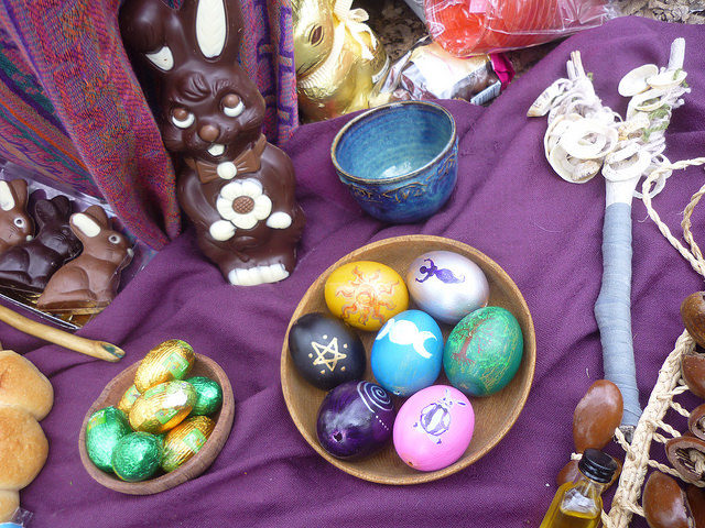 Modern Ostara altar Photo Credit