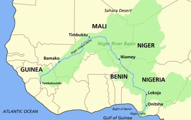 The Niger River in its natural course. Photo credit